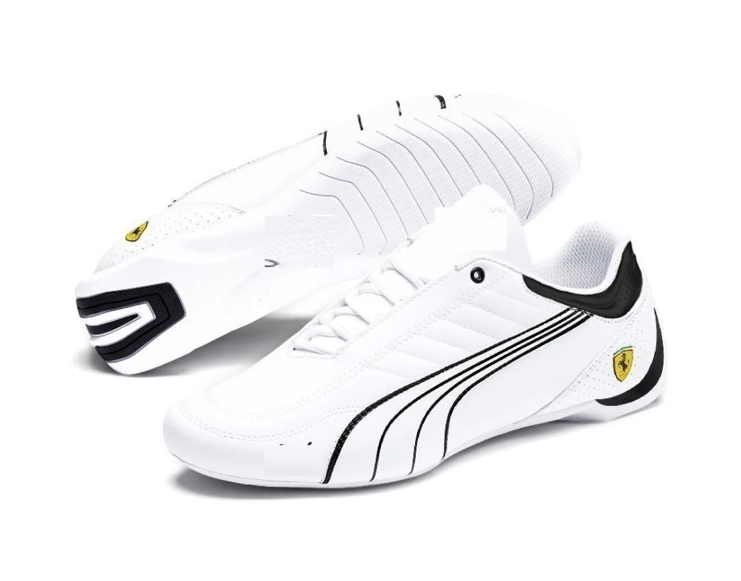 Puma Men's Scuderia Ferrari Kart Cat Sneaker, White Black-Galaxy Blue, 9 M US