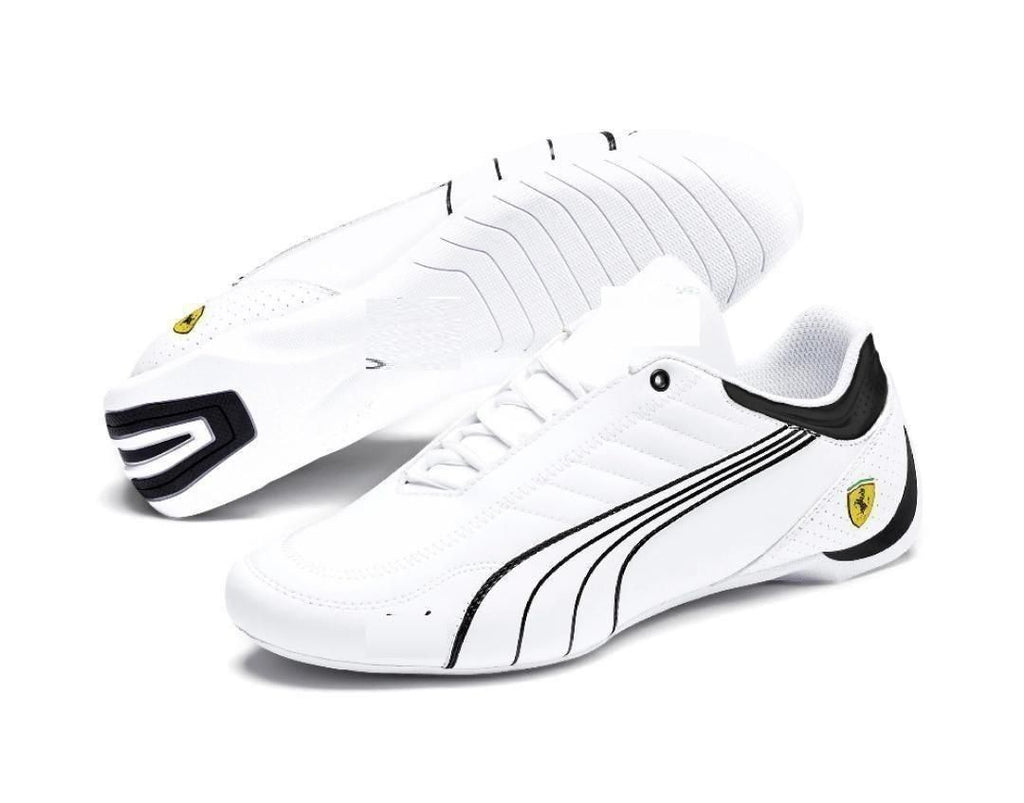 Puma Men's Scuderia Ferrari Kart Cat Sneaker, White Black-Galaxy Blue, 9 M US